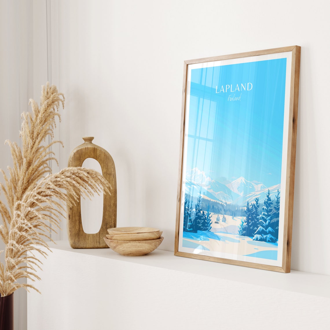 Lapland Finland Arctic Winter Snowy Mountains and Pine Forest Poster - Image 2