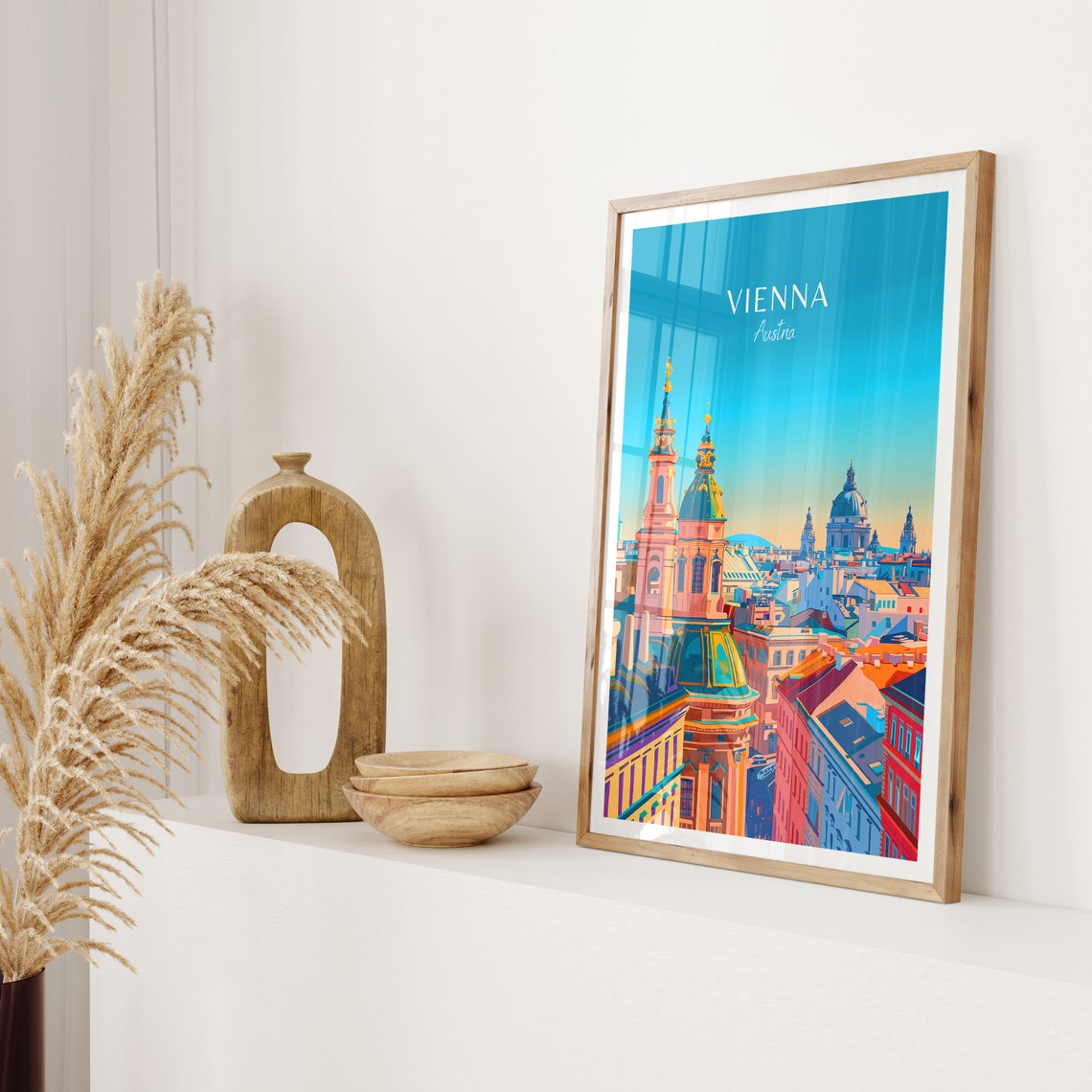 Vienna Austria Baroque Rooftops City Skyline Travel Art Poster - Image 2
