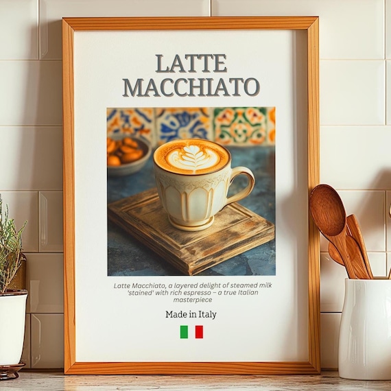 Italian Latte Macchiato Layered Coffee Drink Kitchen Wall Art