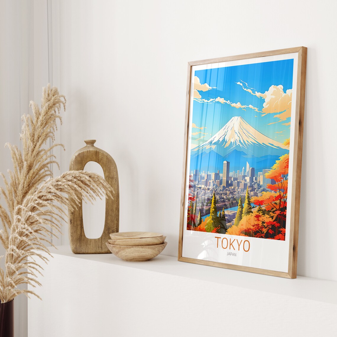 Tokyo Retro Travel Poster, Japan Skyline Art Print - Image 2