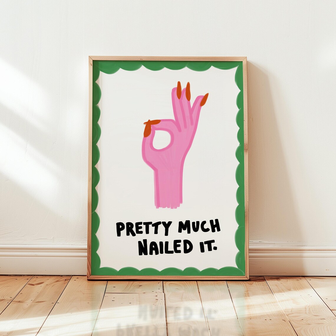 Nailed It Nail Art Print, Maximalist Typography