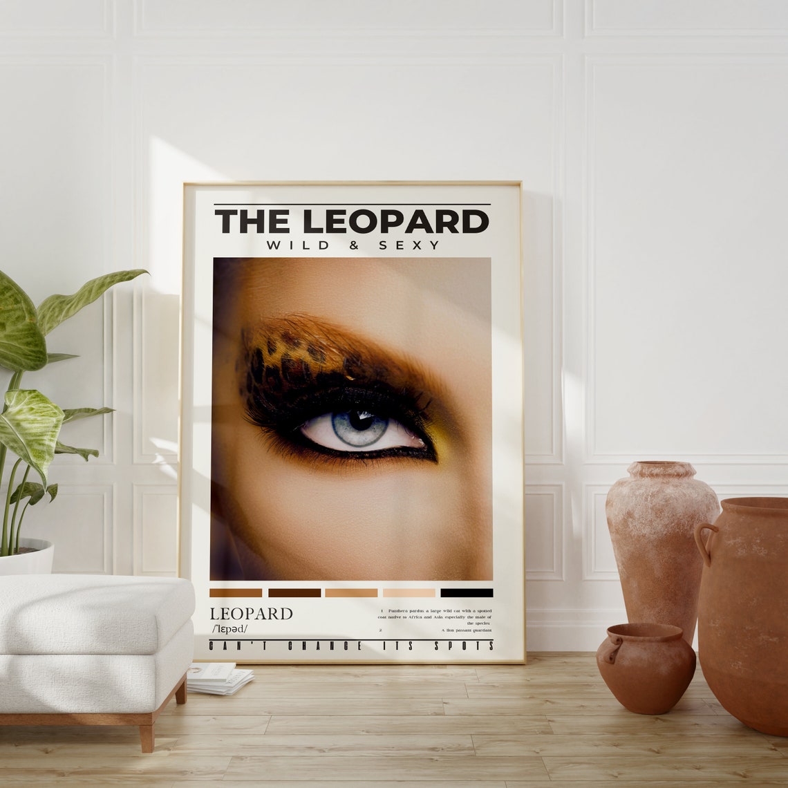 Leopard Wall Art Leopard Definition Print Girly Bedroom Wall Decor - Image 2