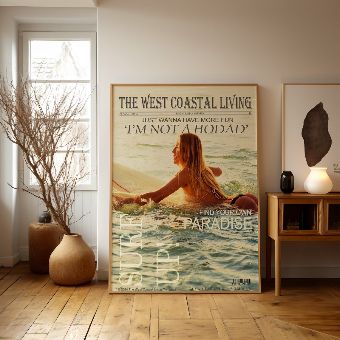 West Coastal Living Surf Newspaper Poster California Summer Fun - Image 2