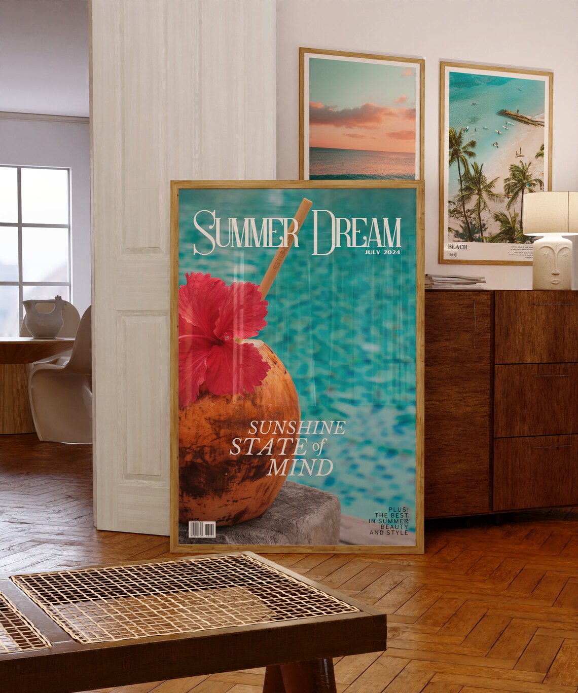 Summer Dream Tropical Cocktail Art Print - Image 2