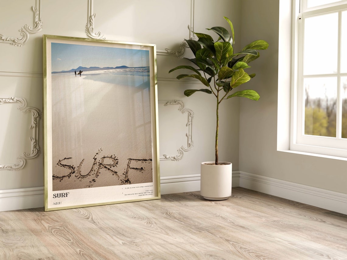 Surf Definition Photo Poster Surfers Walking on Beach at Dawn - Image 2