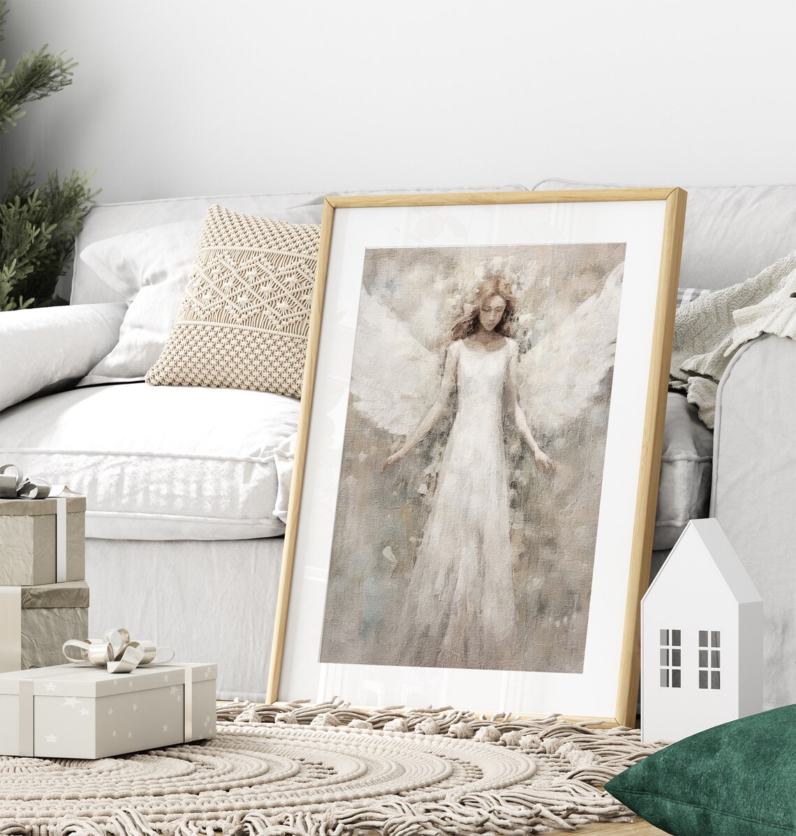 Guardian Angel Minimalist Christian Art Print - Image 2