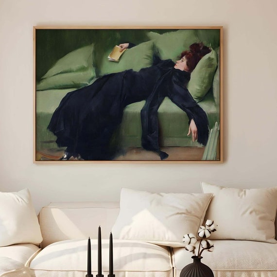 Victorian Young Woman Portrait, Dark Academia Print
