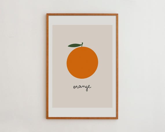 Minimalist Orange Fruit Art Print