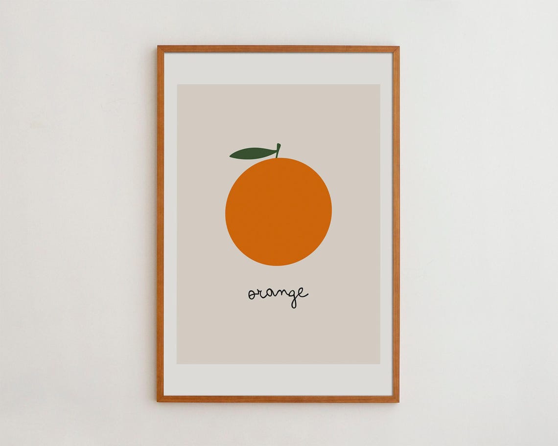 Minimalist Orange Fruit Art Print