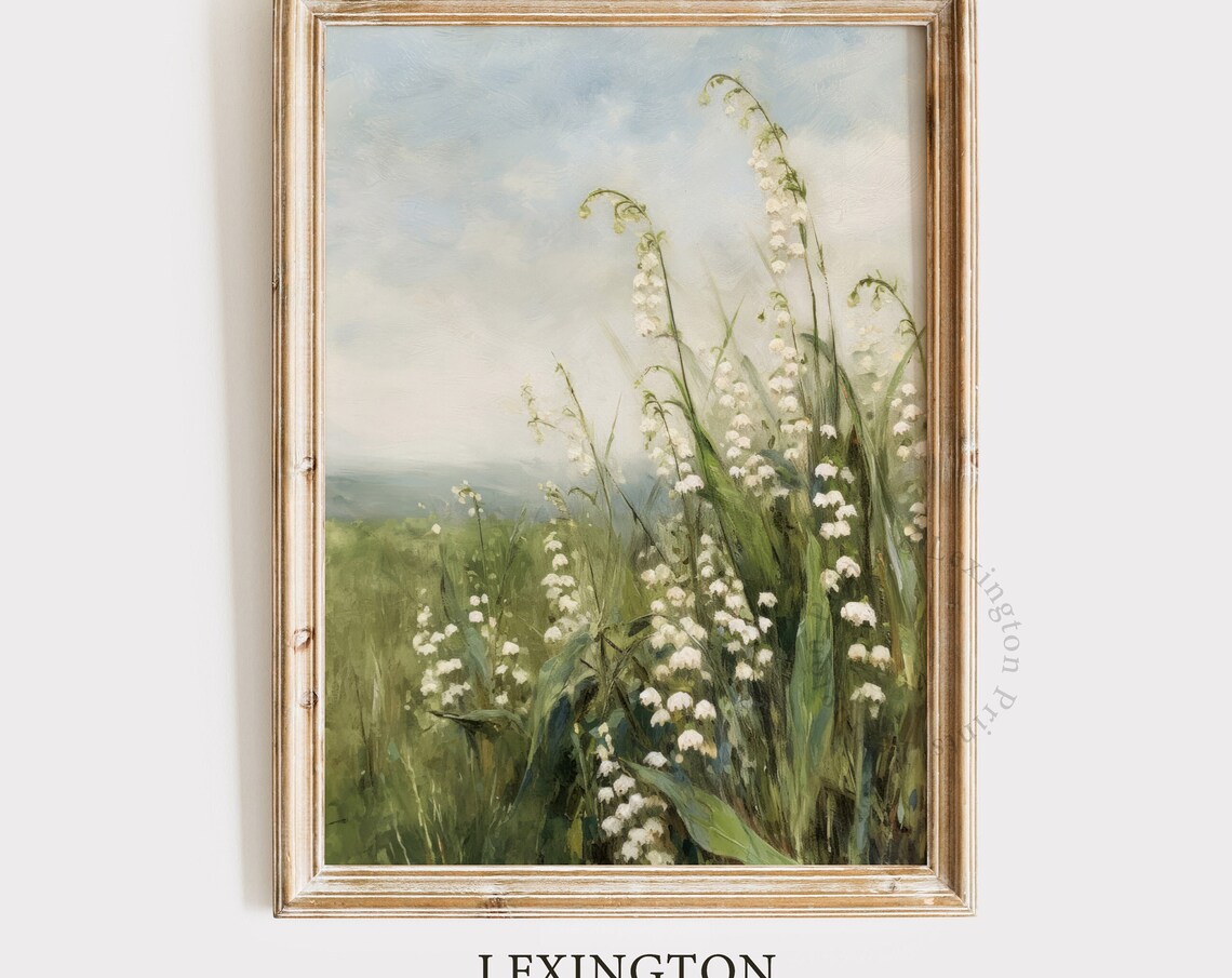 Lily of the Valley Meadow Spring Wildflower Oil Painting Poster