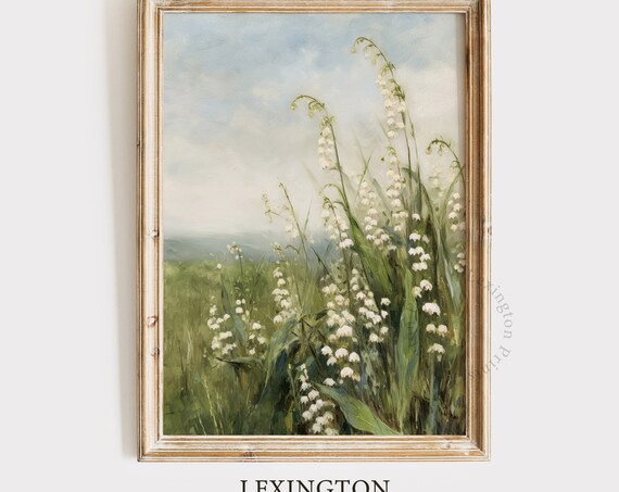 Lily of the Valley Meadow Spring Wildflower Oil Painting Poster
