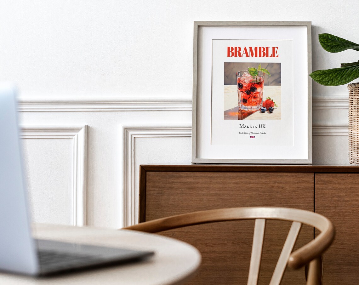 Bramble On Maiolica Tile, Kitchen Bar Art Print - Image 4