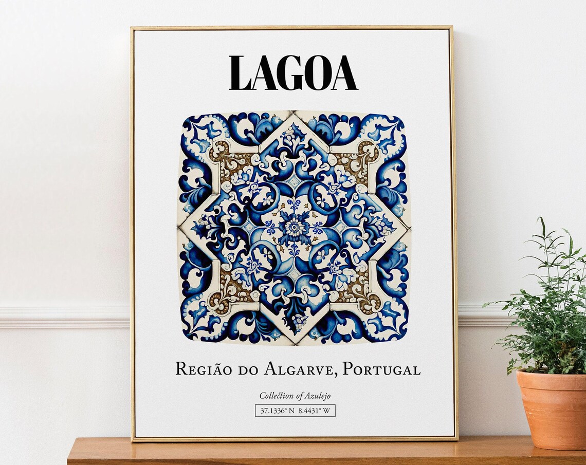 Lagoa Regio Do Algarve Portugal Tile Pattern Art Print