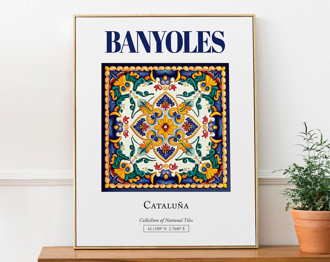 Banyoles Catalonia Spain Folk Tile Poster