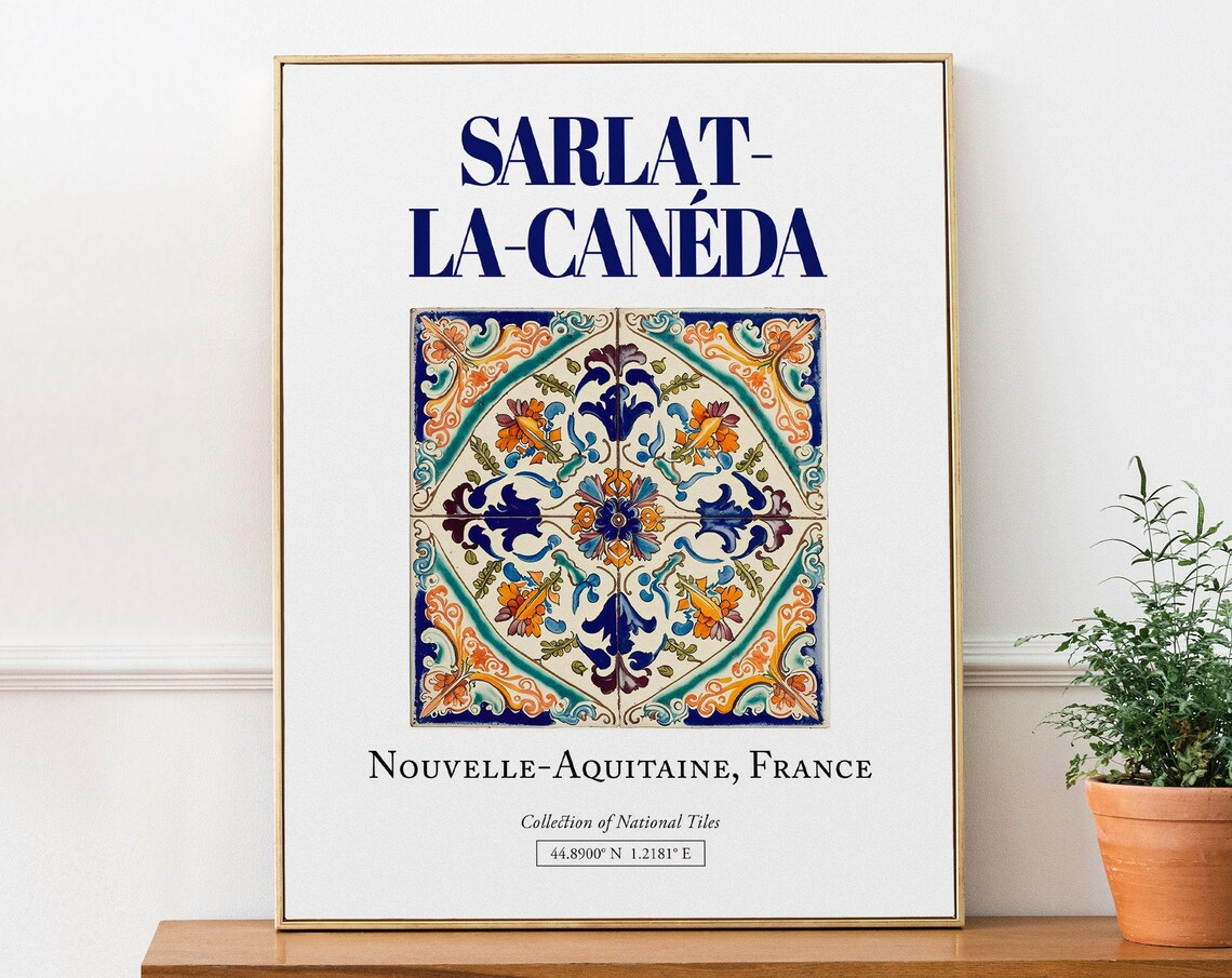 Sarlatlacanda, Nouvelle-Aquitaine France Travel Poster
