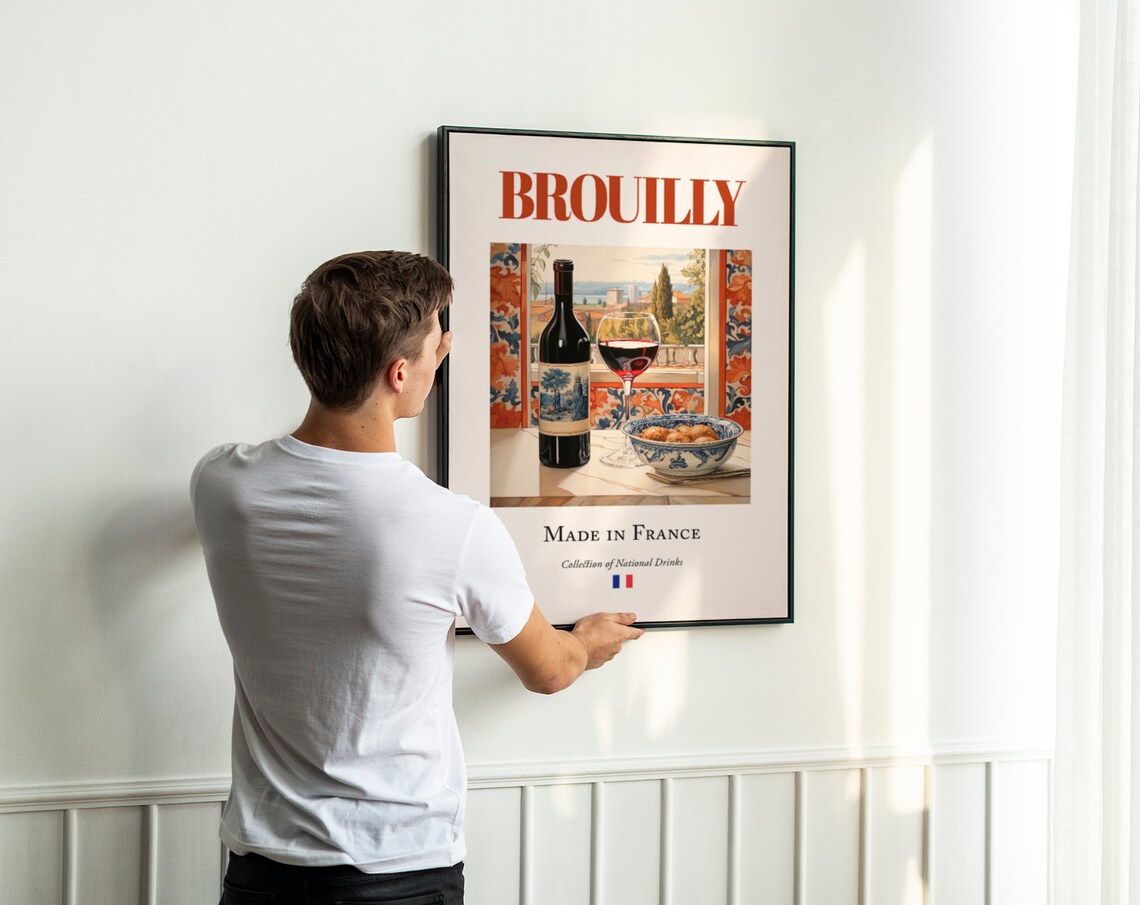 Brouilly On Maiolica Tile, Traditional Rhône Poster - Image 3
