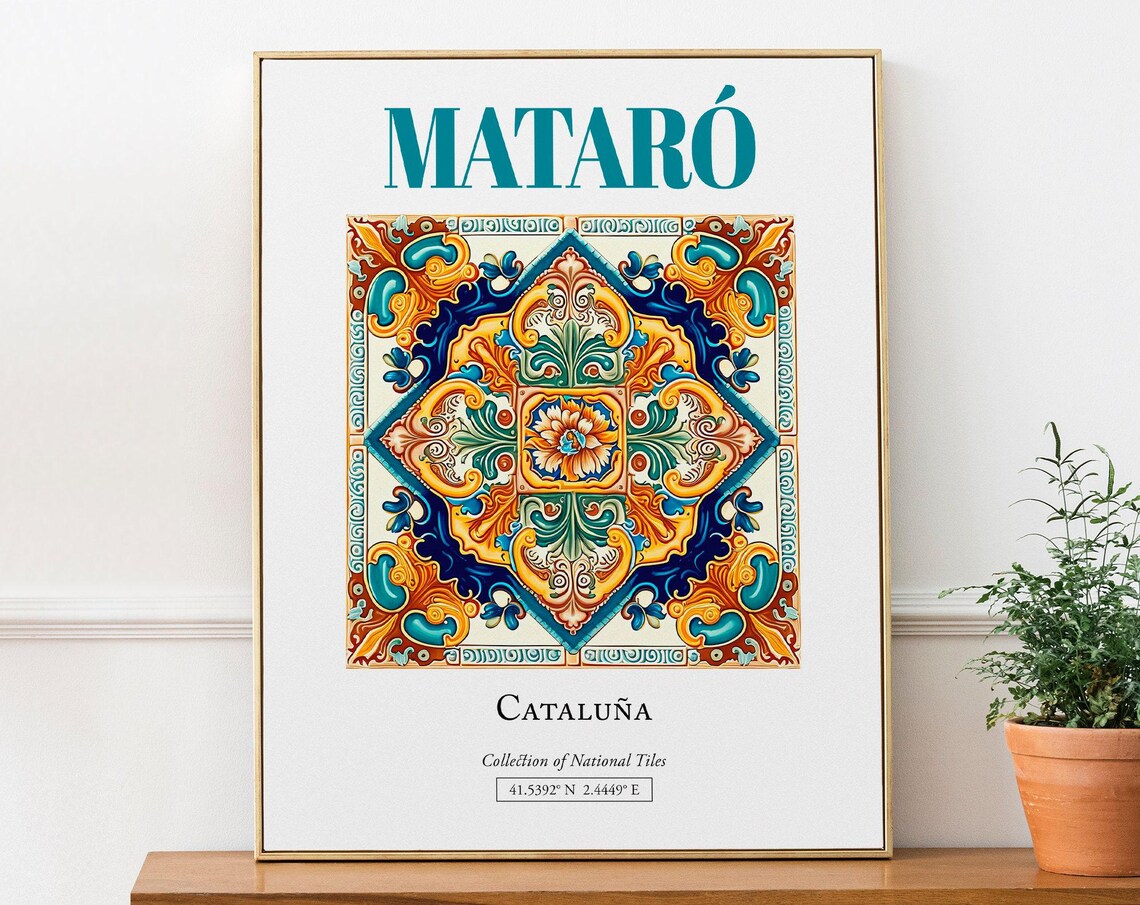 Matar Catalua Spain Folk Traditional Tile Art Print