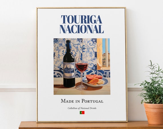 Touriga Nacional Azulejo Tile, Portugal Travel Poster