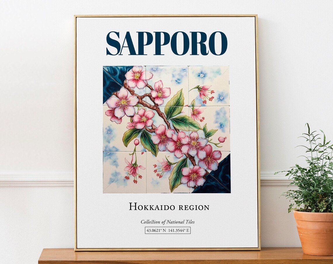 Sapporo Japan Travel Poster, Kitchen Decor