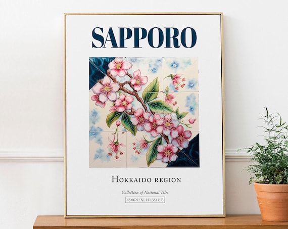 Sapporo Japan Travel Poster, Kitchen Decor