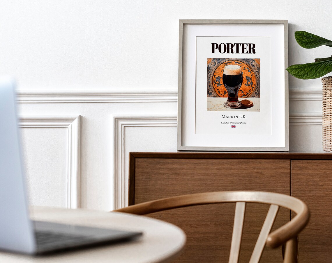 Porter On Maiolica Tile Beverage Poster, Kitchen Decor - Image 4