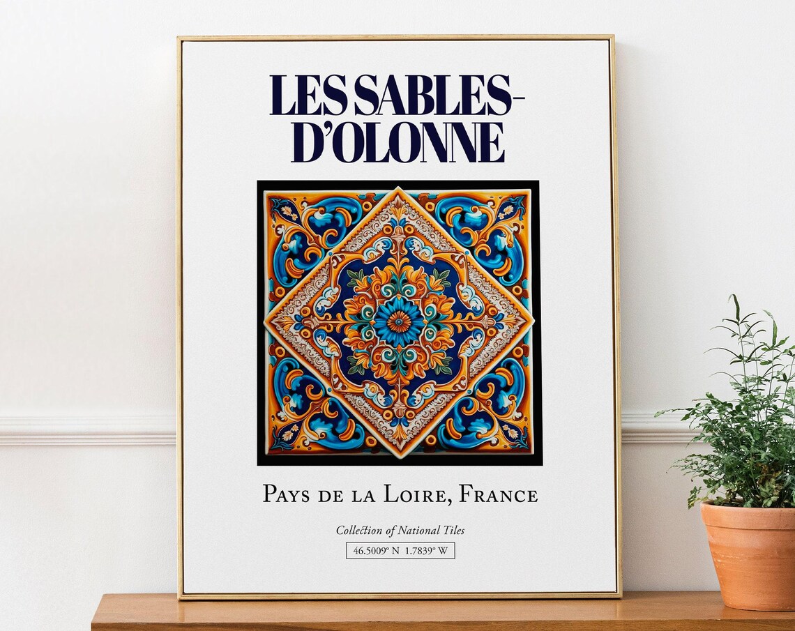 Les Sables-d'Olonne Travel Poster, France Kitchen Decor