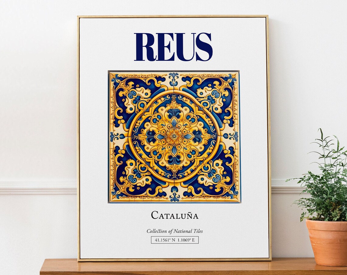 Reus Catalonia Spain Minimalist Tile Art Print