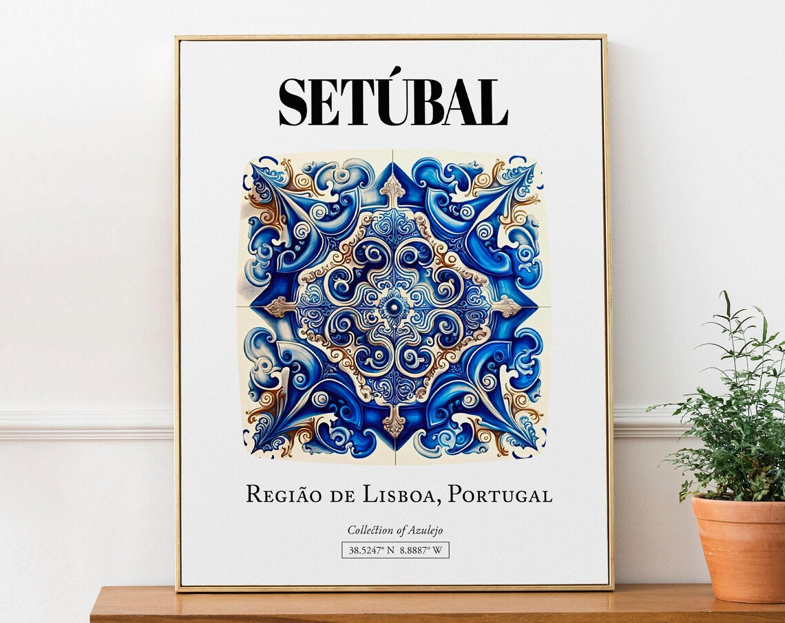 Setubal, Região De Lisboa Portugal Tile Pattern Poster