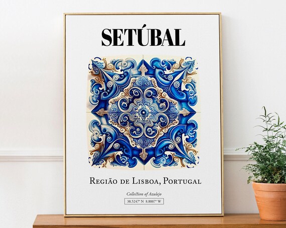 Setubal, Região De Lisboa Portugal Tile Pattern Poster