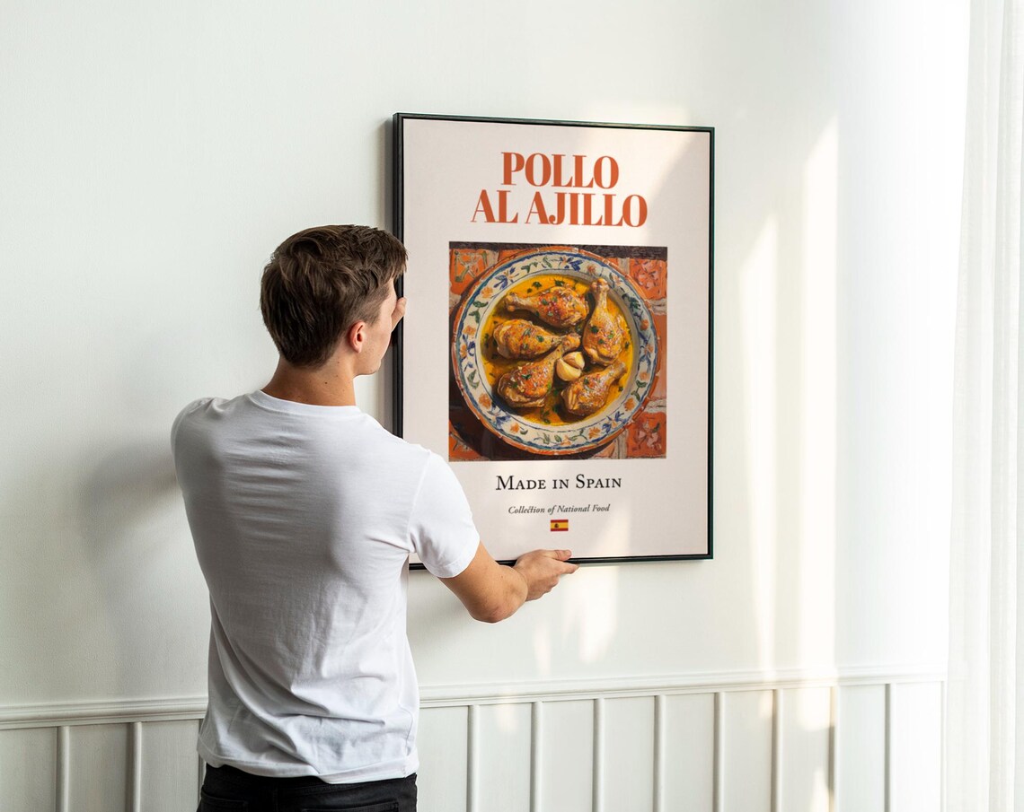 Pollo Al Ajillo Traditional Spanish Food Poster - Image 3