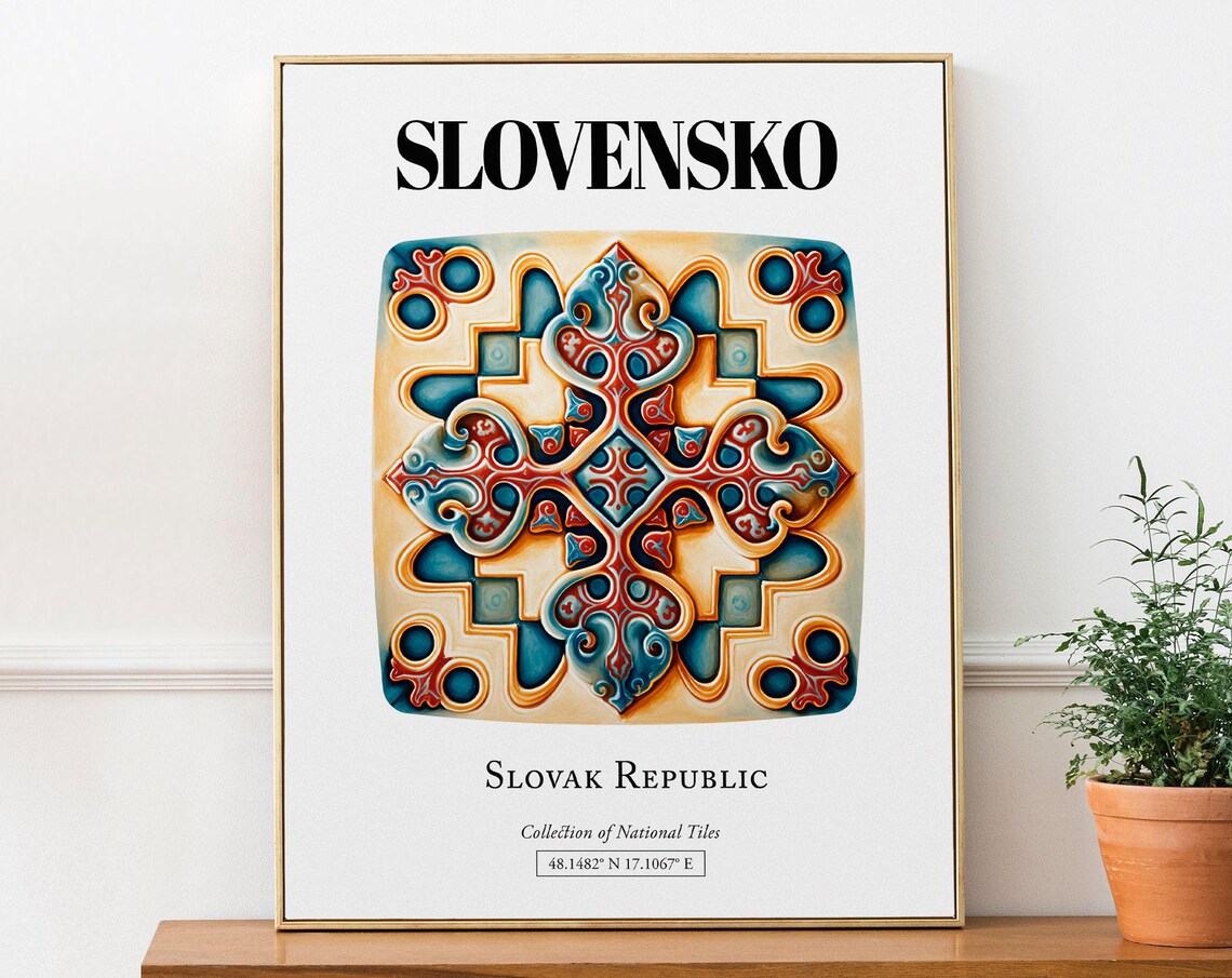 Slovensko Slovakia Traditional Tile Pattern Art Print
