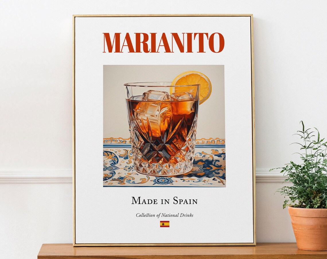 Marianito On Maiolica Tile, Spanish Beverage Art Print