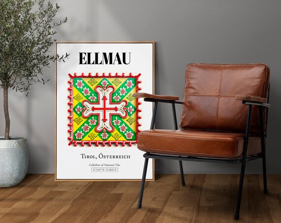 Ellmau Tirol Austria Traditional Tile Pattern Art Print