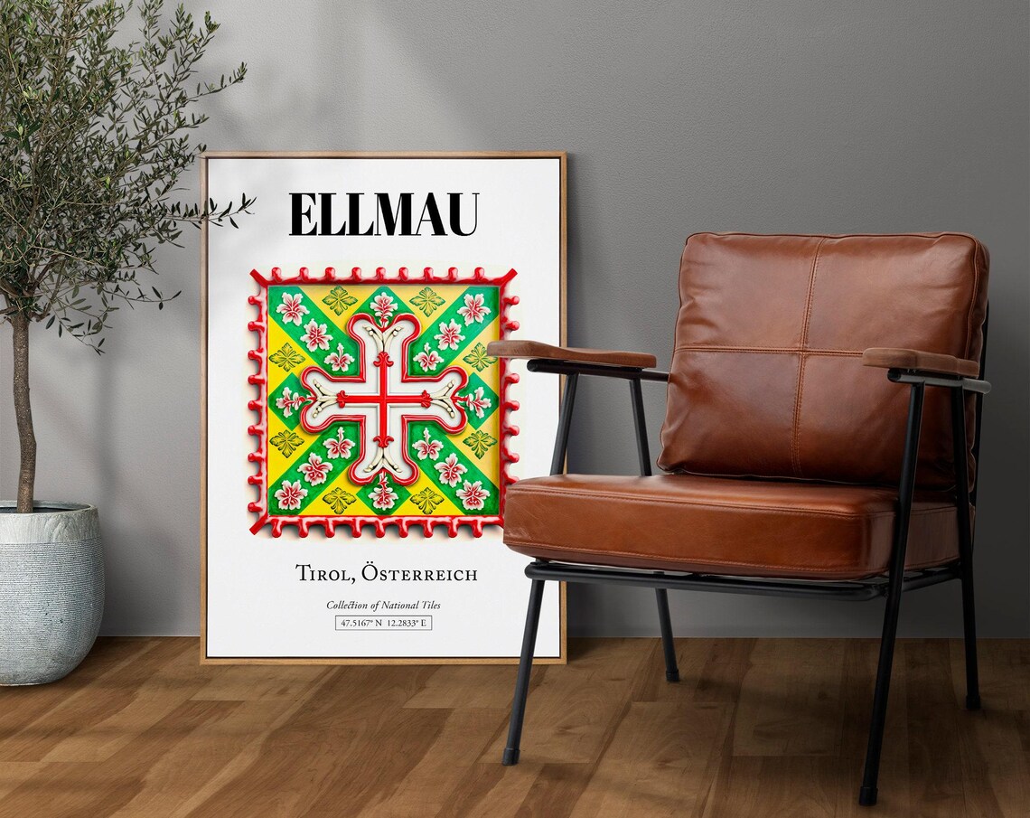 Ellmau Tirol Austria Traditional Tile Pattern Art Print
