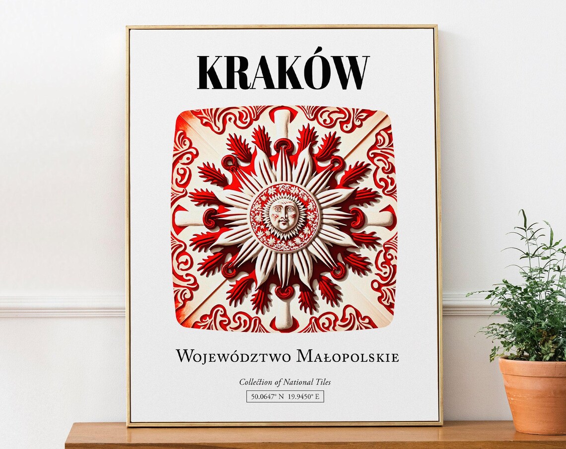 Krakow Małopolskie Traditional Tile Pattern Art Print