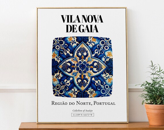 Vila Nova De Gaia, Portugal Tile Pattern Art Print