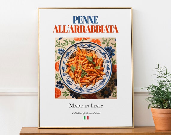 Penne Allarrabbiata On Maiolica Tile Plate, Poster
