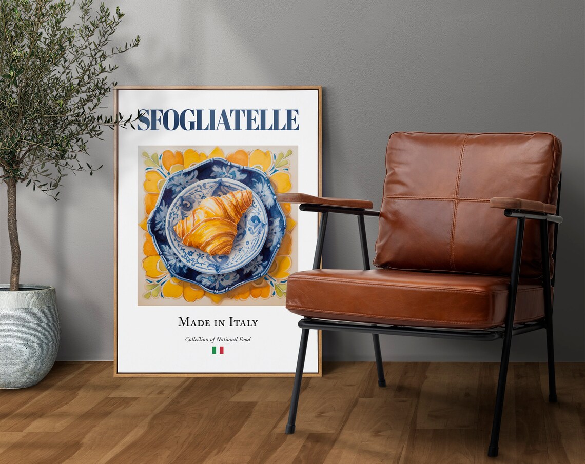 Sfogliatelle On Maiolica Tile Plate, Food Poster - Image 4