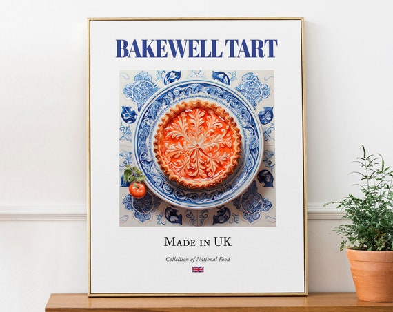 Bakewell Tart On Maiolica Tile Plate Art Print