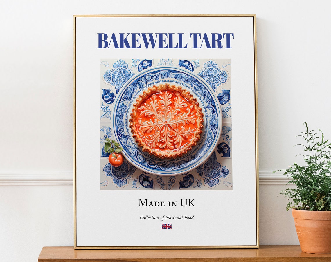 Bakewell Tart On Maiolica Tile Plate Art Print