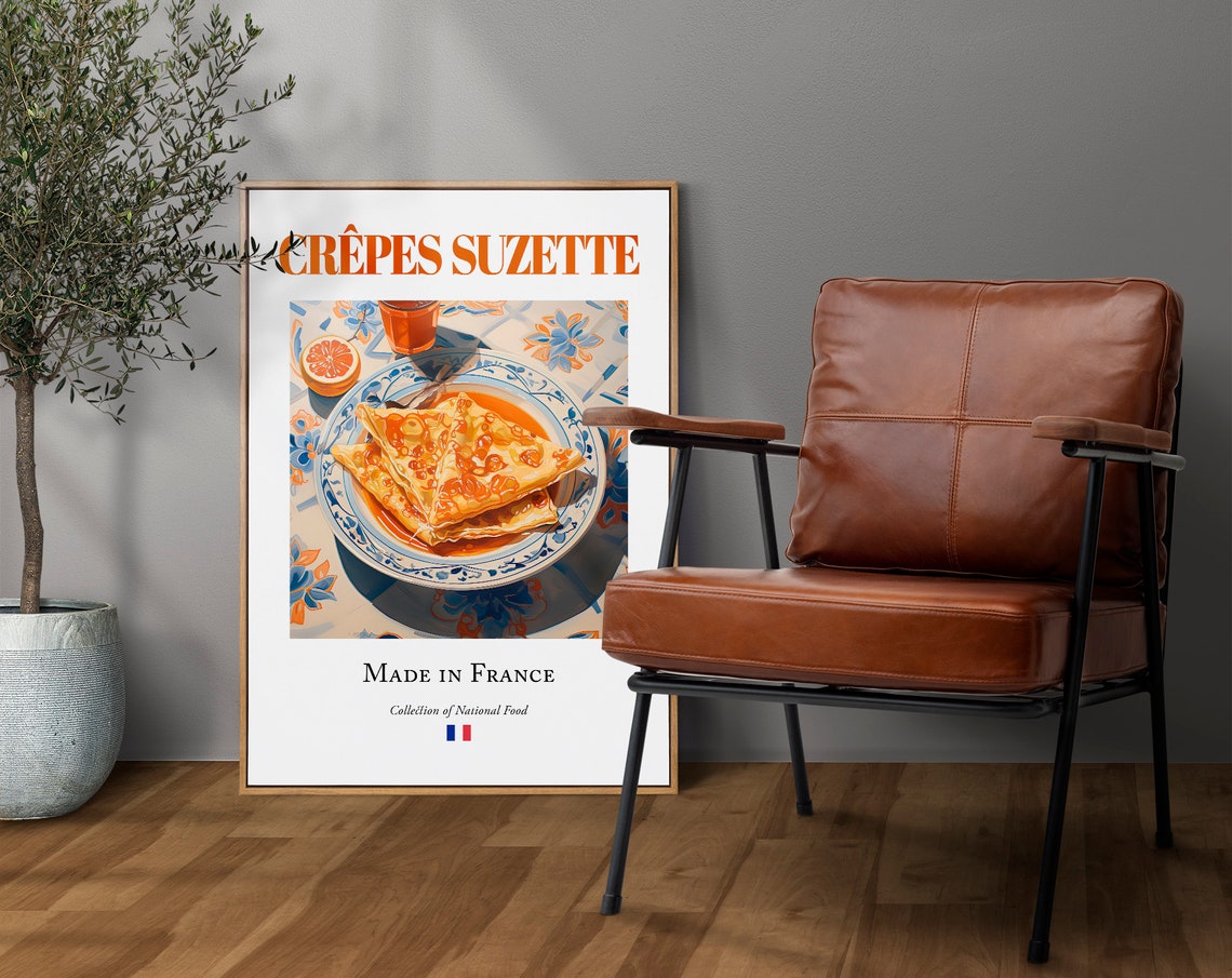 Crepes Suzette on Maiolica Tile Plate, French Art Print - Image 4