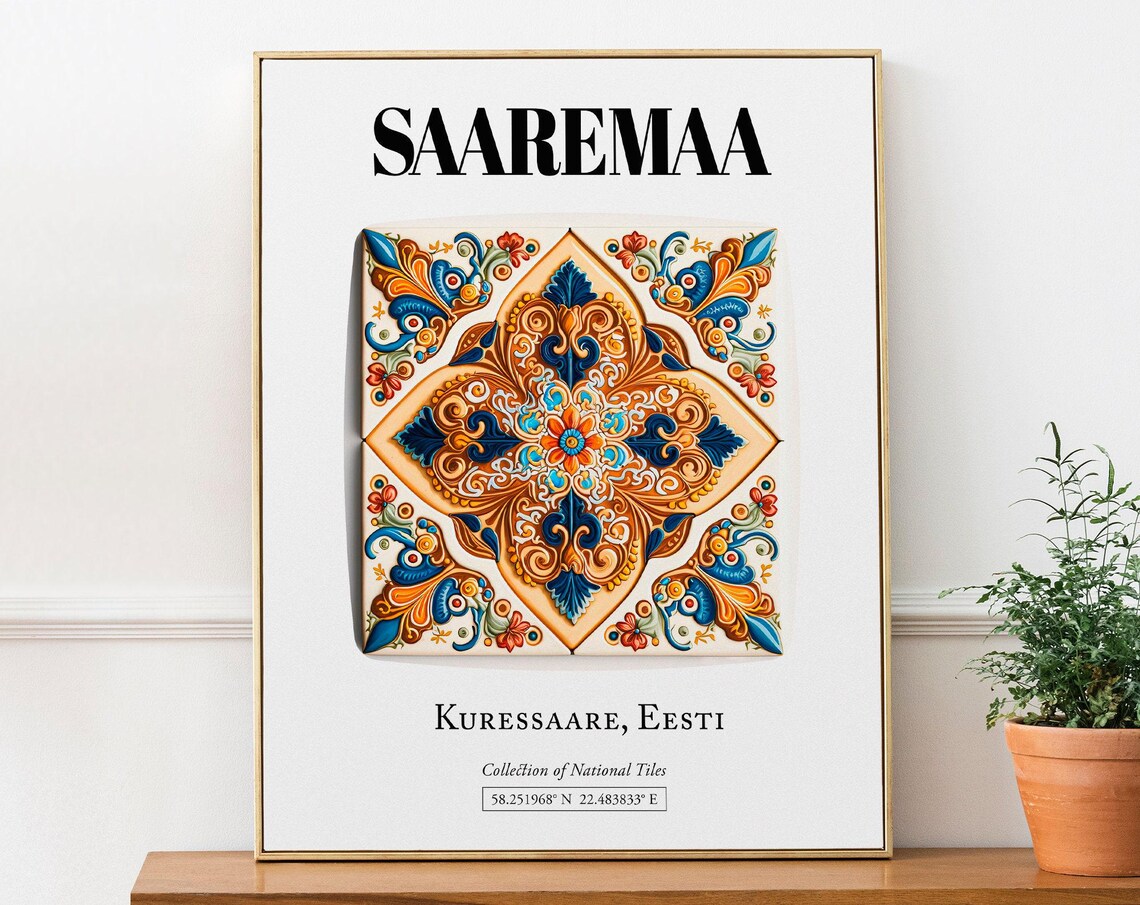 Narva Idavirumaa Eesti Tile Pattern Art Print