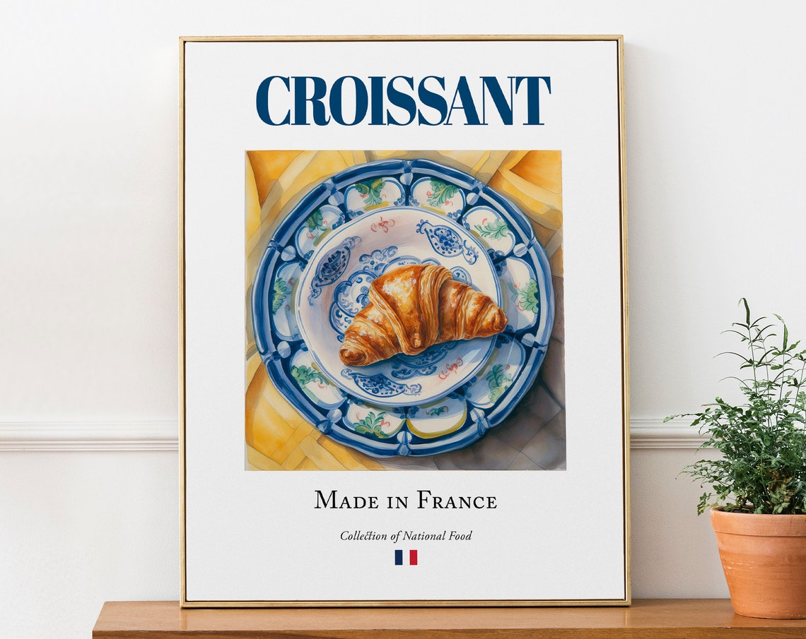 Croissant On Maiolica Tile Plate, Kitchen Wall Art