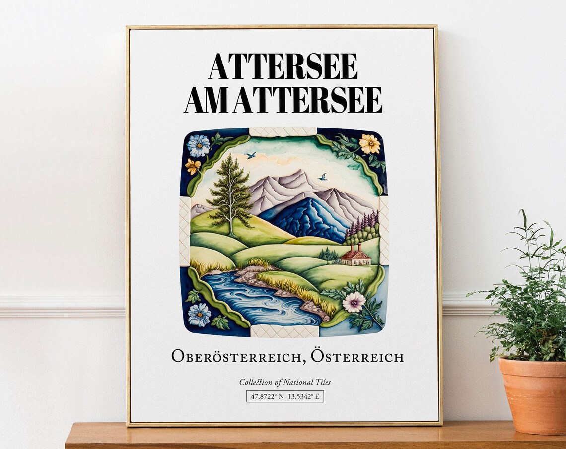 Attersee Am Oberaustria Austria Travel Poster