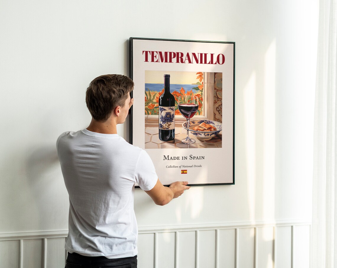 Tempranillo On Maiolica Tile, La Rioja Poster Print - Image 3