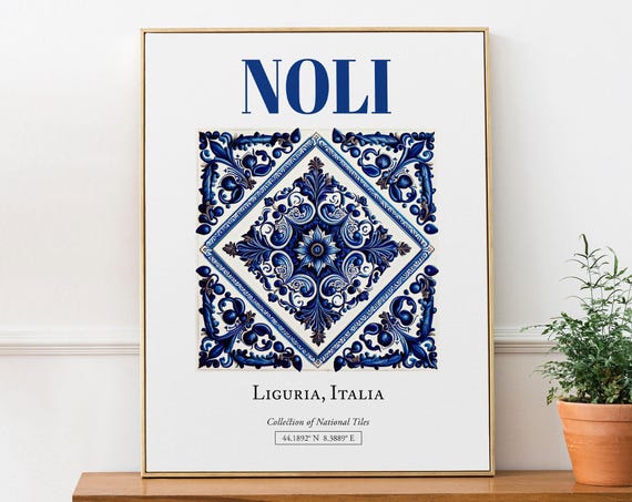 Noli Liguria Italy Folk Maiolica Tile Art Print