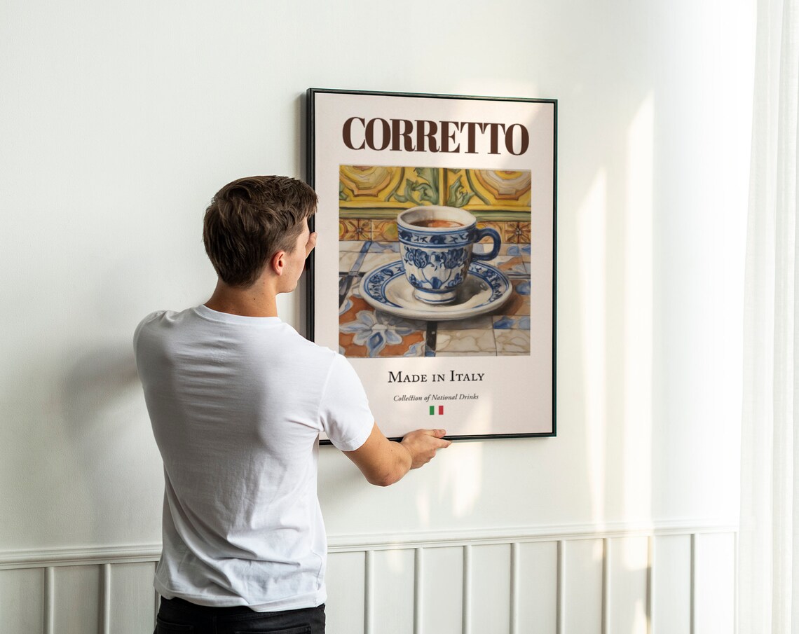 Corretto On Maiolica Tile, Italian Beverage Poster - Image 3