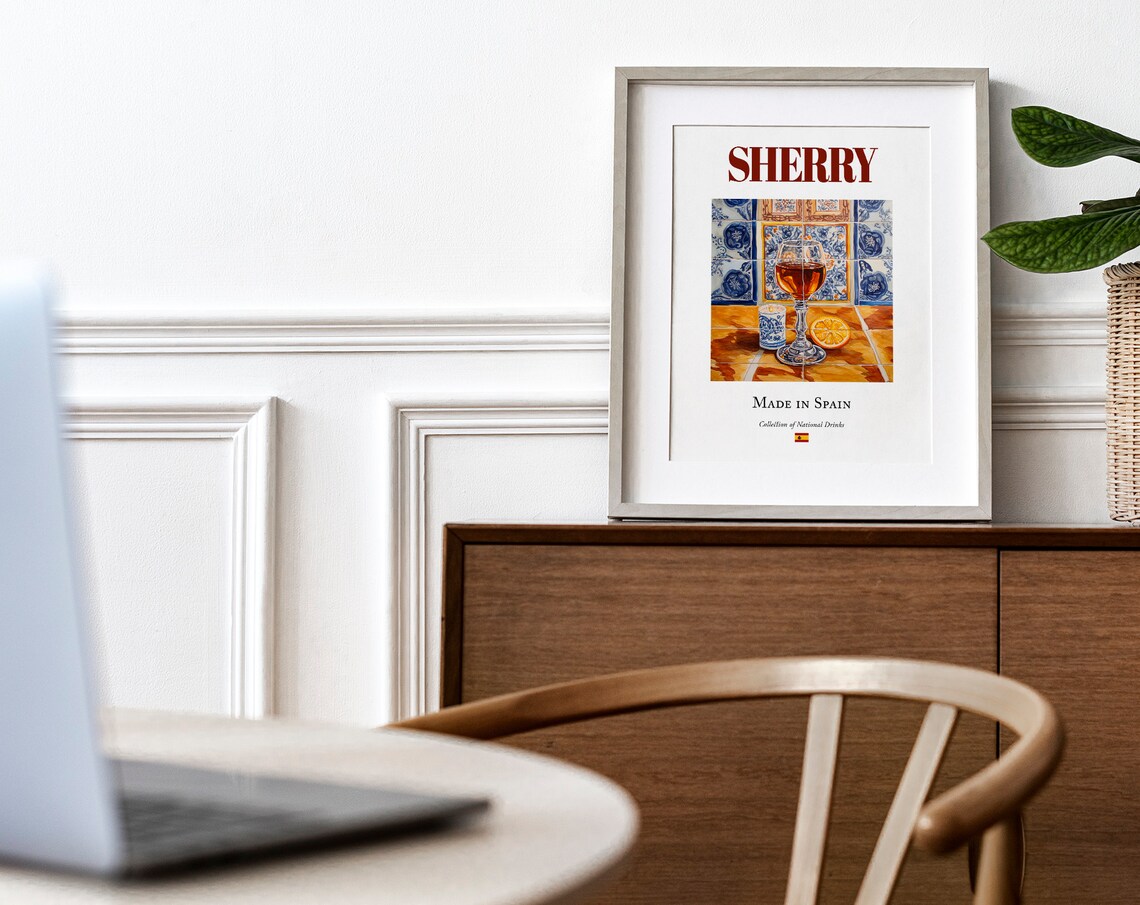 Sherry on Maiolica Tile, Spanish Beverage Poster - Image 4