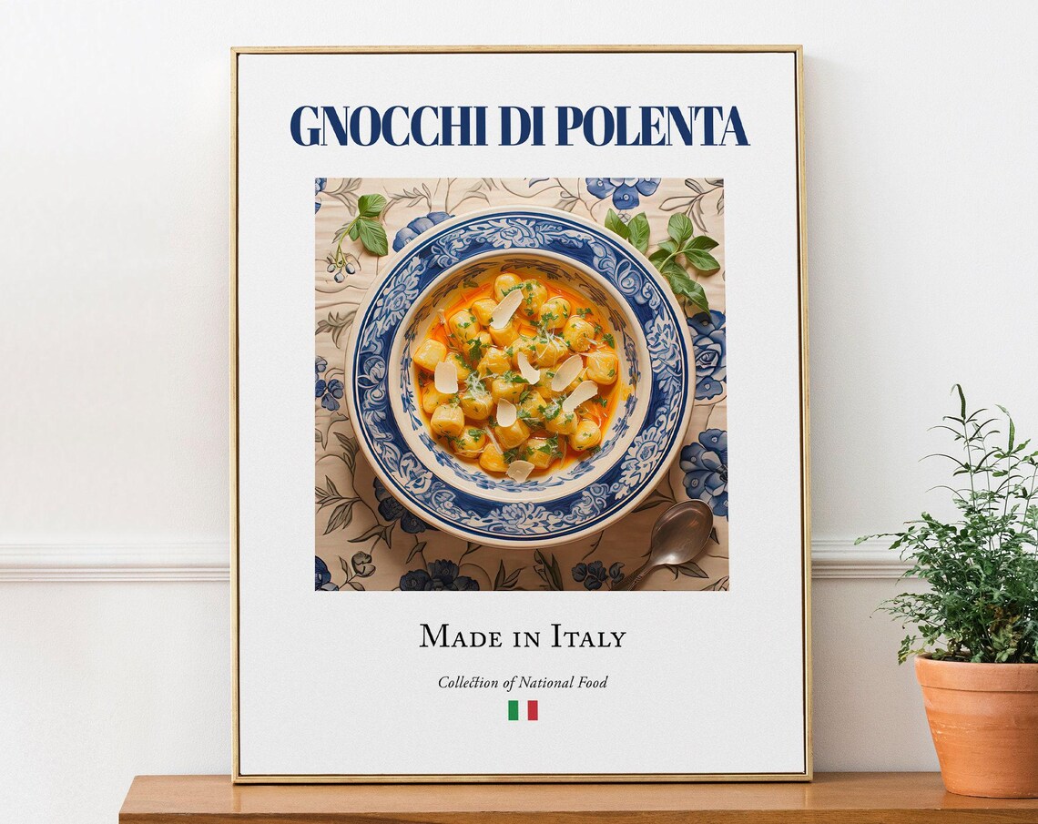 Gnocchi Di Polenta On Maiolica Tile Plate Poster