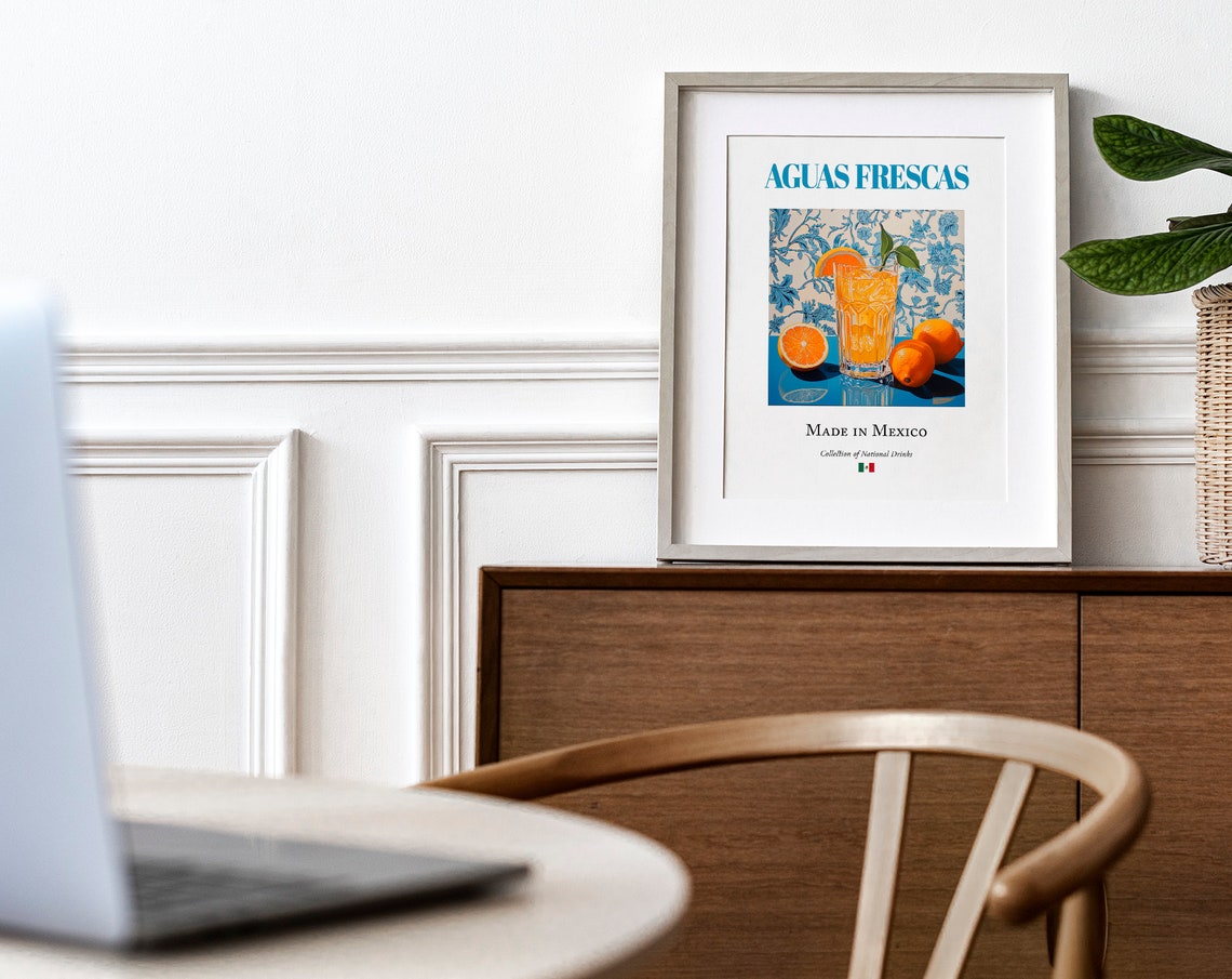 Aguas Frescas on Maiolica Tile, Mexican Beverage Art Print - Image 4